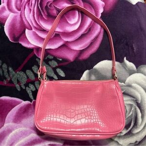 Wild Fable Pink Crocodile-Embossed Shoulder Bag